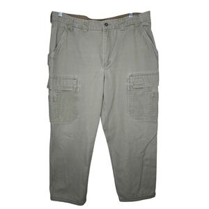 Duluth‎ Trading Fire Hose Tan Canvas Work Pants Cargo Utility 44x32 Heavy Duty